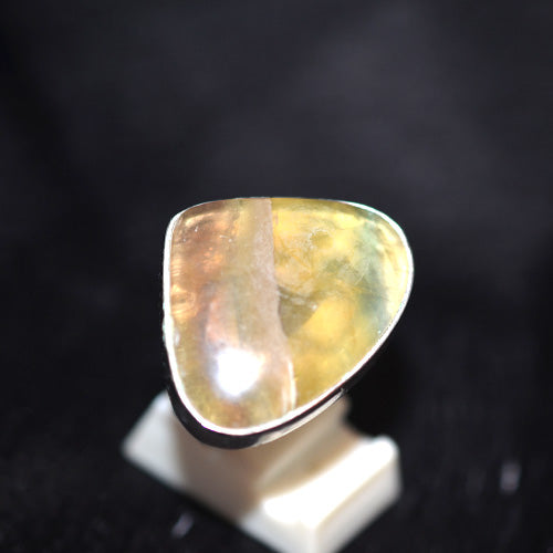 925 Sterling Silver Freeform Bi-Color Fluorite Ring