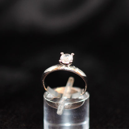 925 Sterling Silver Classic Solitaire Cubic Zirconia Ring