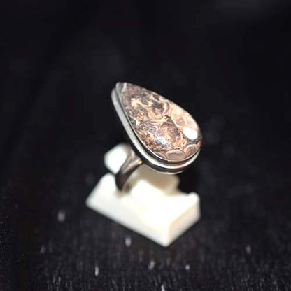 925 Sterling Silver Teardrop Jasper Statement Ring