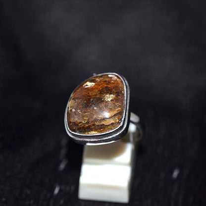 925 Sterling Silver Brown Jasper Freeform Ring