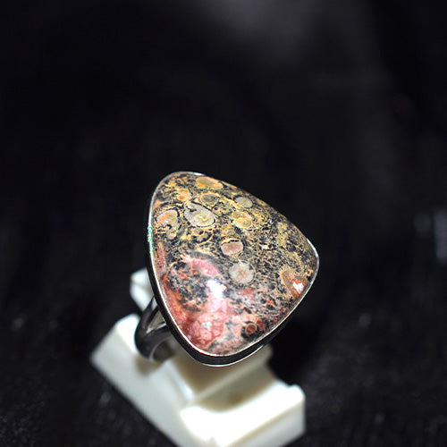 925 Sterling Silver Asymmetrical Orbicular Jasper Ring