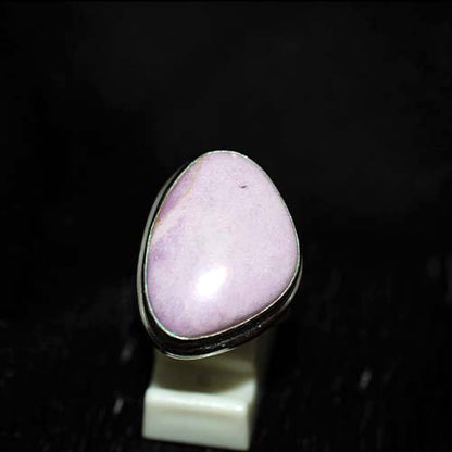 925 Sterling Silver Phosphosiderite Rounded Triangle Double Bezel Ring