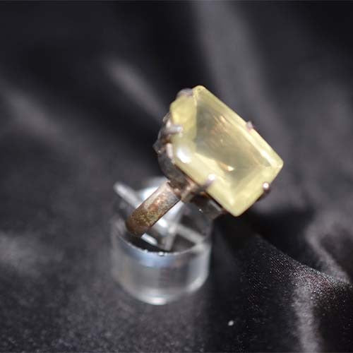 925 Sterling Silver Lemon Quartz Emerald Cut Prong Ring