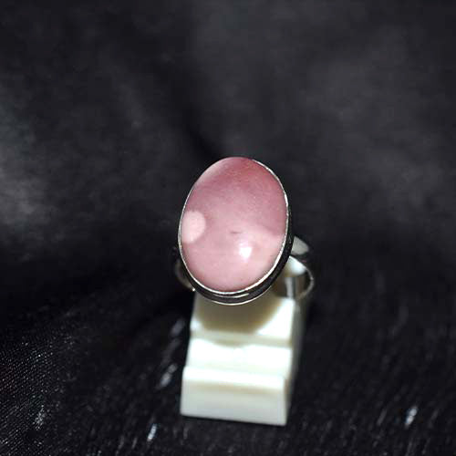 925 Sterling Silver Rhodochrosite Oval Ring