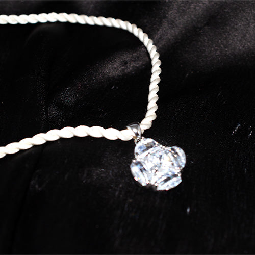 925 Sterling Silver Four-Stone Crystal Clover Pendant