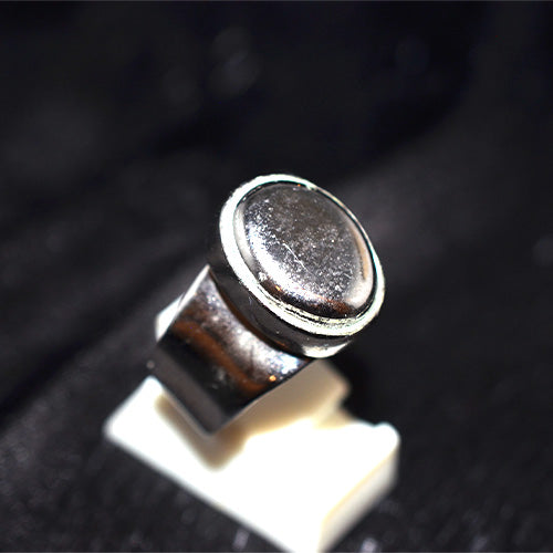 925 Sterling Silver Oval Hematite Cabochon Ring