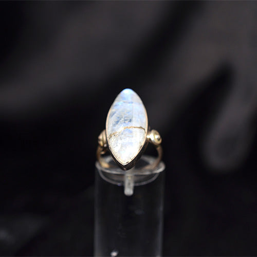 925 Sterling Silver Marquise Moonstone Vintage Ring