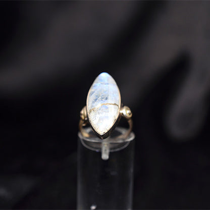 925 Sterling Silver Marquise Moonstone Vintage Ring