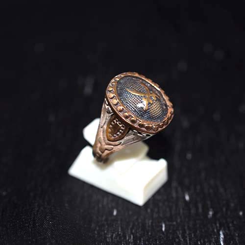 925 Sterling Silver Two-Tone Crossed Swords Motif Signet Ring