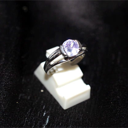 925 Sterling Silver Round Cubic Zirconia Classic Solitaire Ring