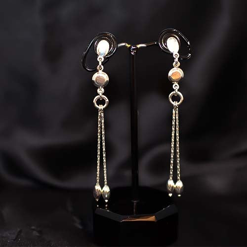 925 Sterling Silver Beaded Chain Tassel Earrings