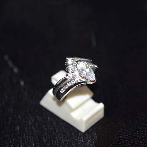 925 Sterling Silver Marquise Cut Cubic Zirconia Channel Set Ring
