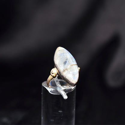 925 Sterling Silver Marquise Moonstone Vintage Ring