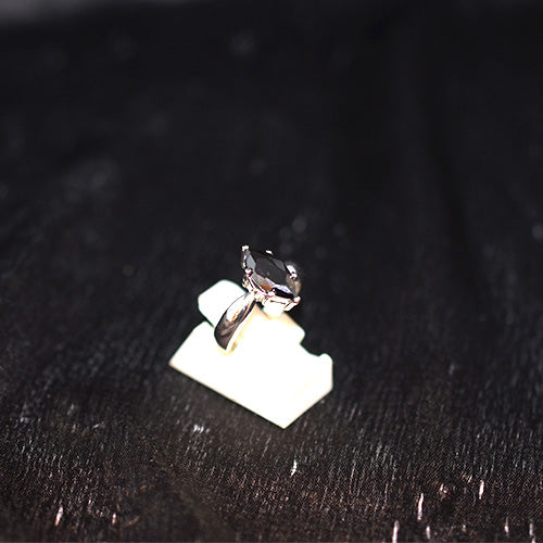 925 Sterling Silver Marquise Black Onyx Solitaire Ring