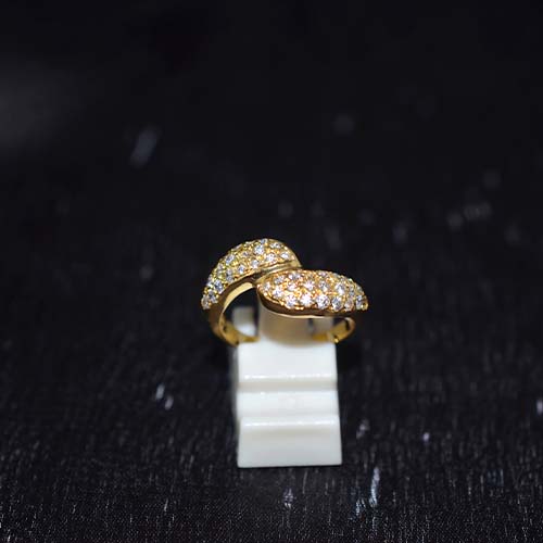 6 Carat Gold Plated Pave Twist Band Ring