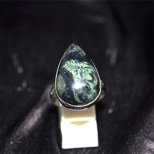 925 Sterling Silver Kambaba Jasper Teardrop Ring