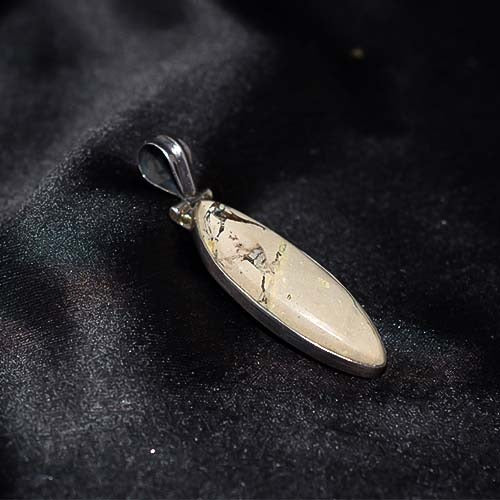 925 Sterling Silver Picture Jasper Long Oval Pendant