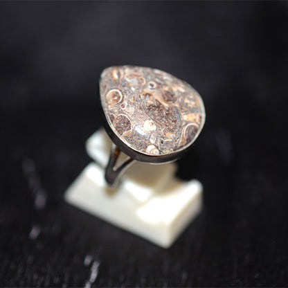 925 Sterling Silver Ocean Jasper Teardrop Ring