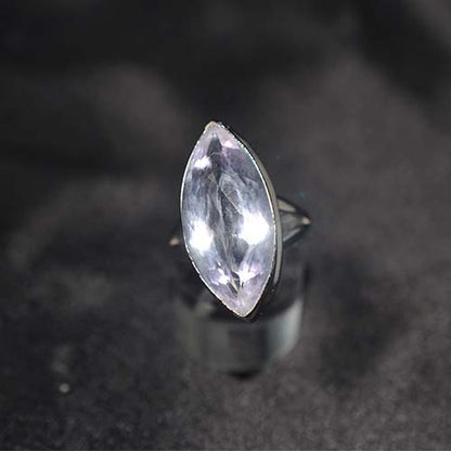 925 Sterling Silver Lavender Amethyst Elongated Marquise Ring