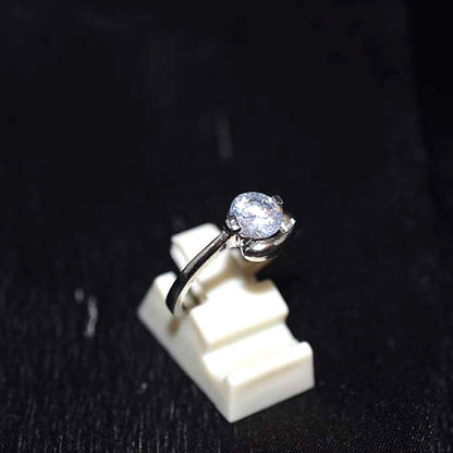 925 Sterling Silver Cubic Zirconia Round Solitaire Ring