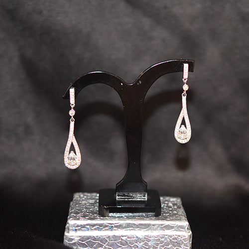925 Sterling Silver Teardrop CZ Drop Earrings