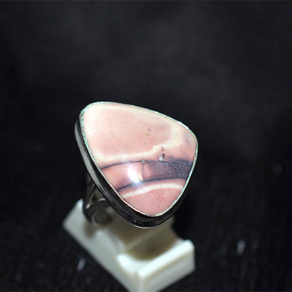 925 Sterling Silver Polychrome Jasper Shield Ring