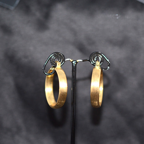 6 Carat Gold Plated Brushed Hoop Earrings