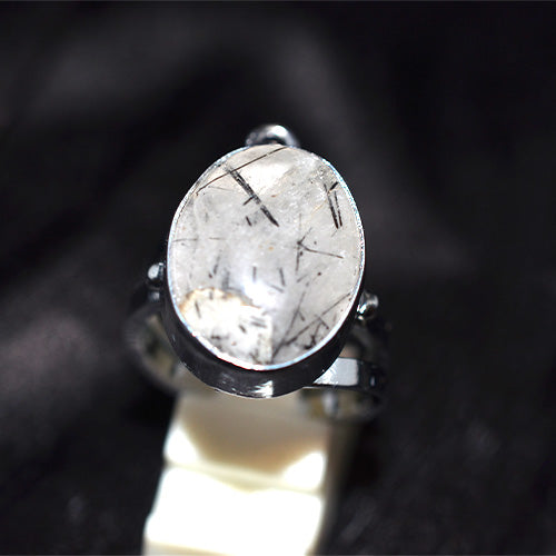 925 Sterling Silver Rutilated Quartz Oval Ring