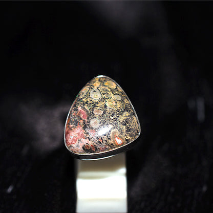 925 Sterling Silver Asymmetrical Orbicular Jasper Ring