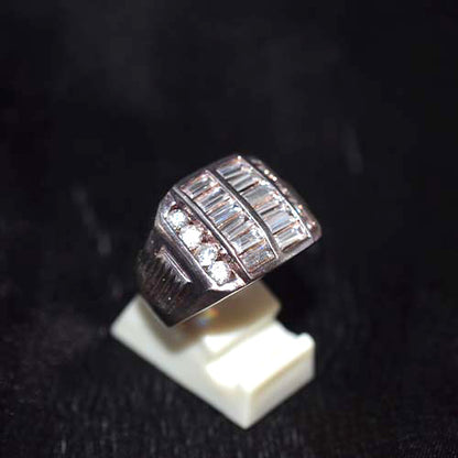 925 Sterling Silver Channel Set Baguette Cubic Zirconia Ring