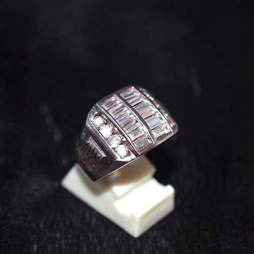 925 Sterling Silver Channel Set Baguette Cubic Zirconia Ring