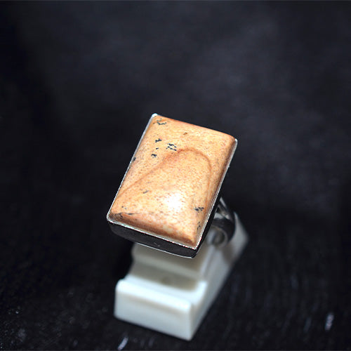 925 Sterling Silver Rectangular Sandstone Jasper Ring