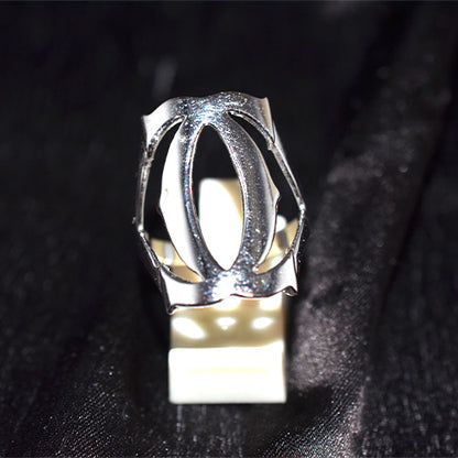 925 Sterling Silver Abstract Openwork Armor Ring