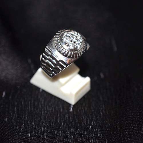 925 Sterling Silver Cubic Zirconia Watch-Style Ring