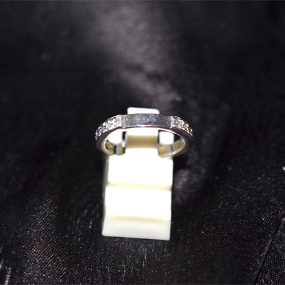 925 Sterling Silver Cubic Zirconia Bar Set Band Ring