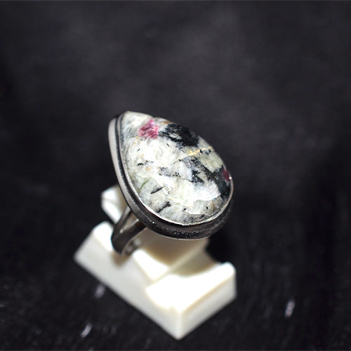 925 Sterling Silver Teardrop Eudialyte Ring