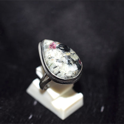 925 Sterling Silver Teardrop Eudialyte Ring