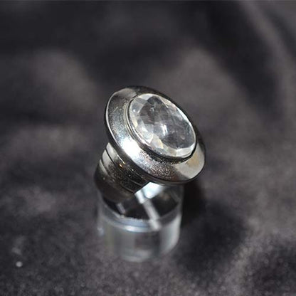 925 Sterling Silver White Topaz Signet Ring
