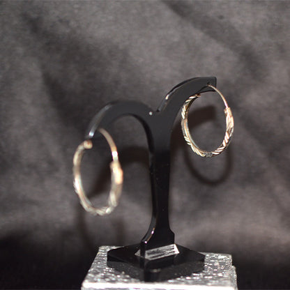 925 Sterling Silver Twisted Hoop Earrings