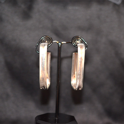 925 Sterling Silver Wide Hoop Earrings