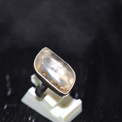 925 Sterling Silver Freeform Rutilated Quartz Ring
