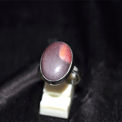 925 Sterling Silver Mookaite Jasper Oval Ring