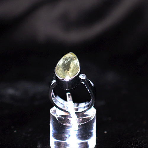 925 Sterling Silver Oval Champagne Quartz Ring