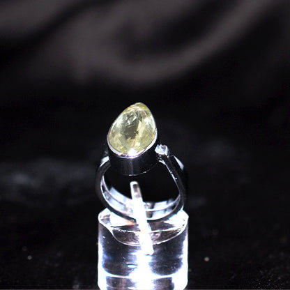 925 Sterling Silver Oval Champagne Quartz Ring
