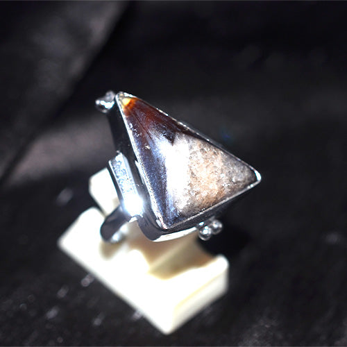 925 Sterling Silver Triangle Agate Turkish Ring