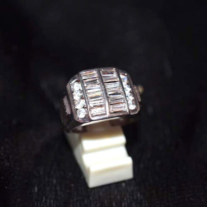 925 Sterling Silver Channel Set Baguette Cubic Zirconia Ring