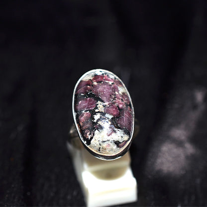 925 Sterling Silver Eudialyte Oval Ring