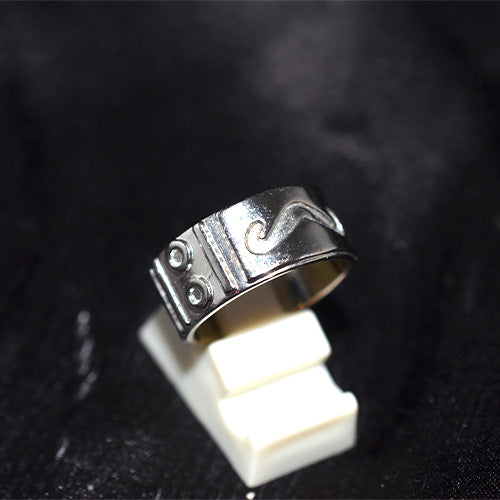 925 Sterling Silver Turkish Industrial Pattern Band Ring