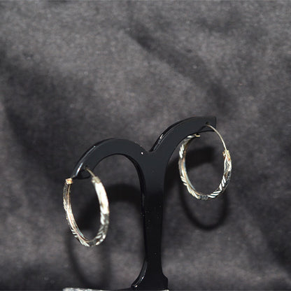 925 Sterling Silver Twisted Hoop Earrings