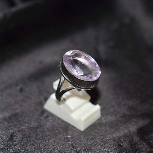 925 Sterling Silver Lavender Quartz Classic Oval Ring